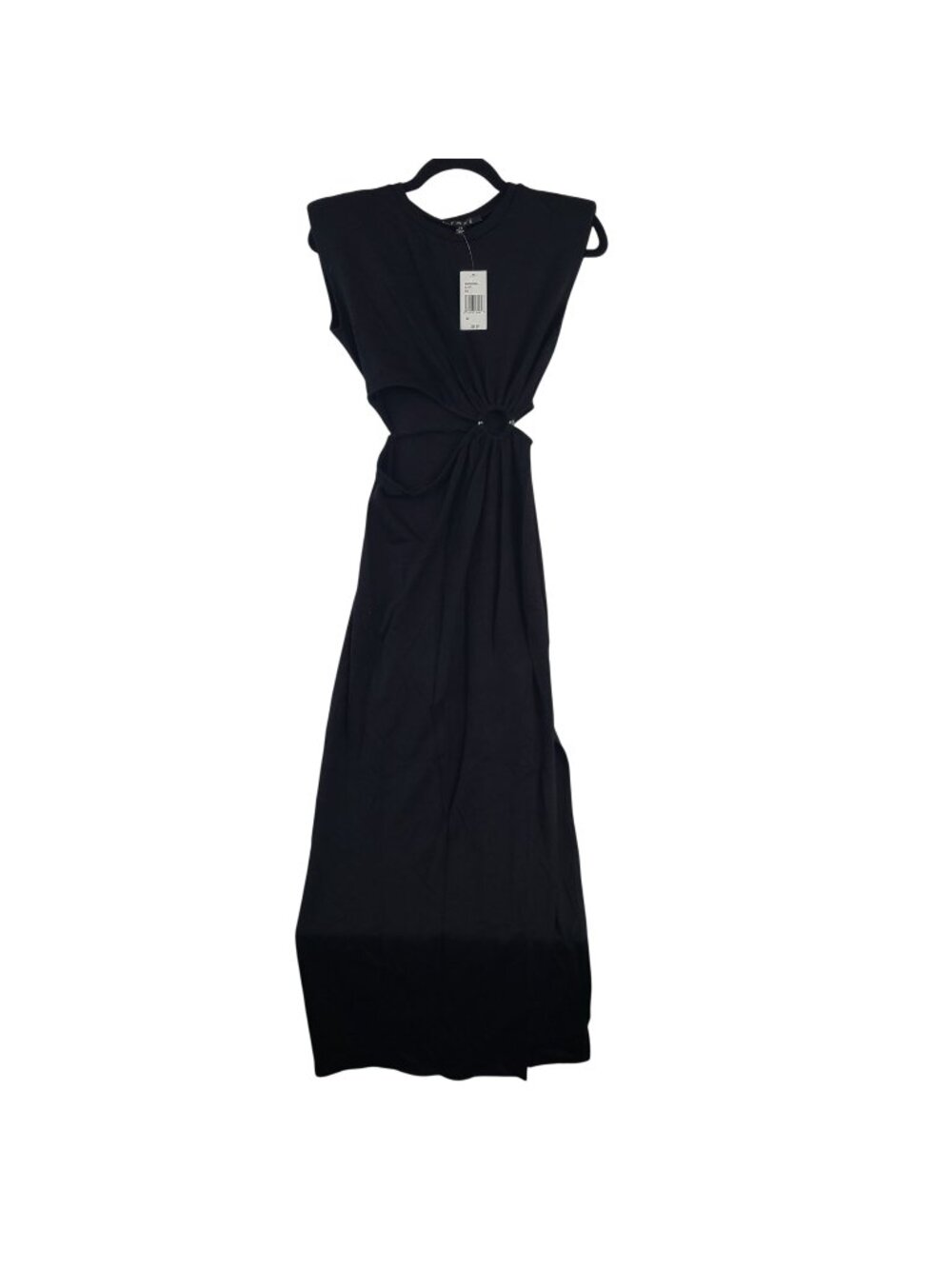 NEW Fore Women's Black Cutout Maxi Dress With Ring Detail Sz XS